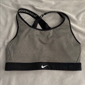 Nike Women's Black and Gray Sports Bra